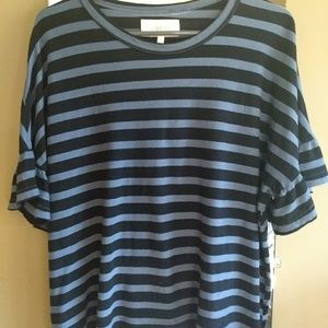 THE GREAT. The Ruffle Stripe Tee